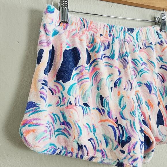 Lilly Pulitzer Head in the Sand Terry Cloth Shorts Pelican Pink S Resort - Picture 7 of 9
